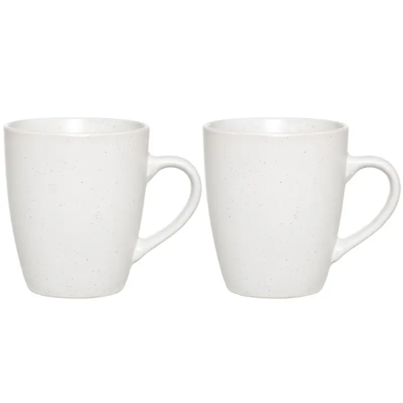 Mug, 400 ml, 2 pcs, ceramic, milk, speckled, Particle