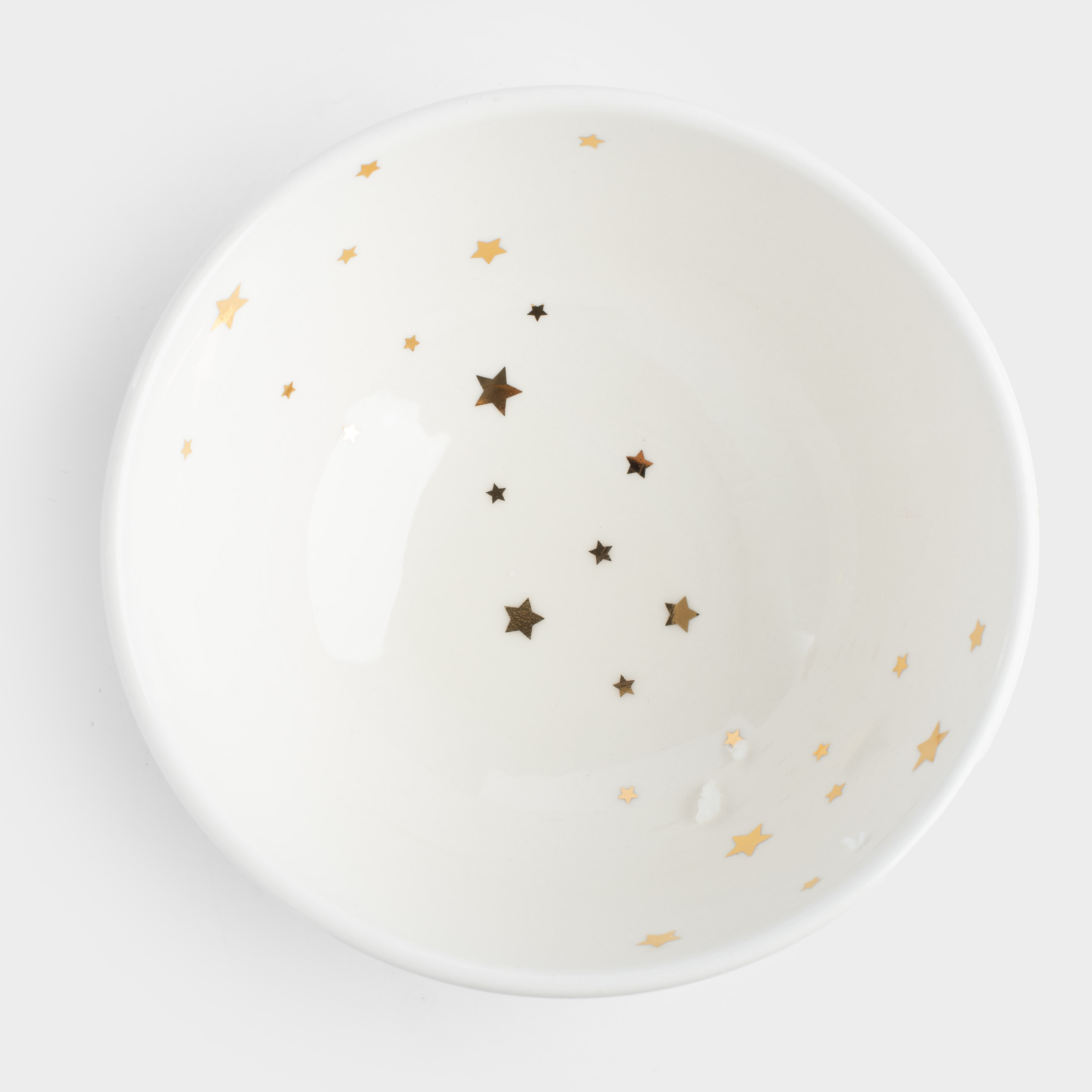 Salad bowl, 18x8 cm, 1000 ml, porcelain P, white, Golden stars, Starlight