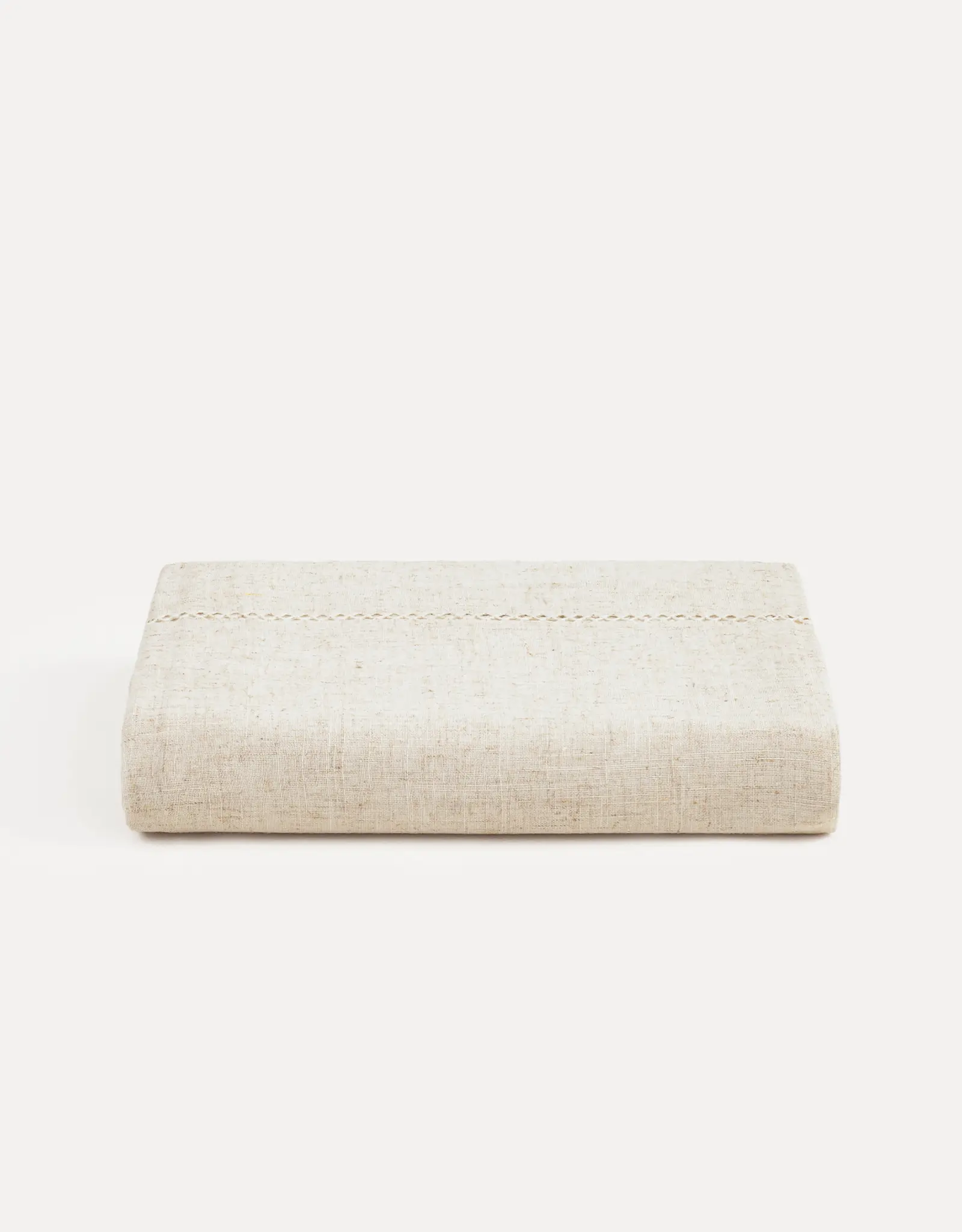Tablecloth, 170x250 cm, polyester / linen, beige, Hemstitch