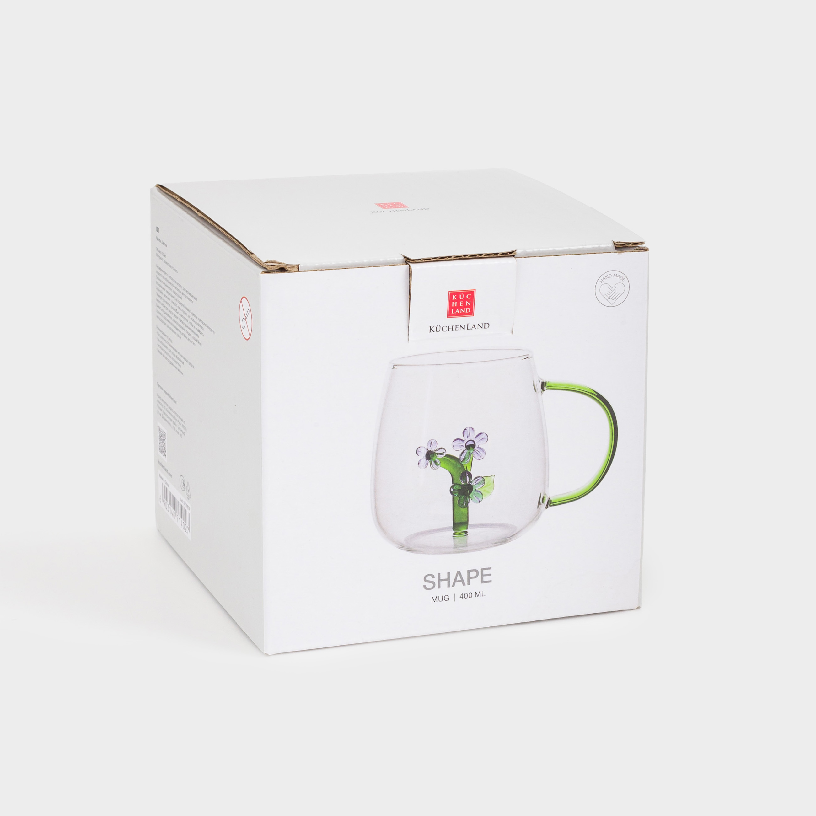 Mug, 400 ml, Glass B, Flower, Shape