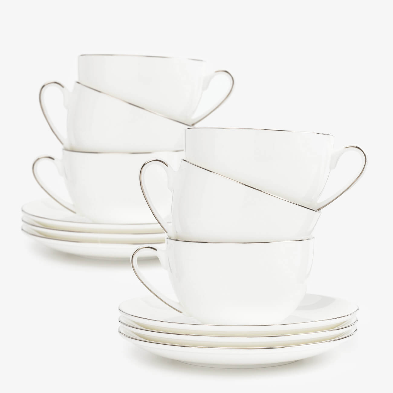 Tea pair, 6 pers, 12 pr, 250 ml, porcelain F, Antarctica
