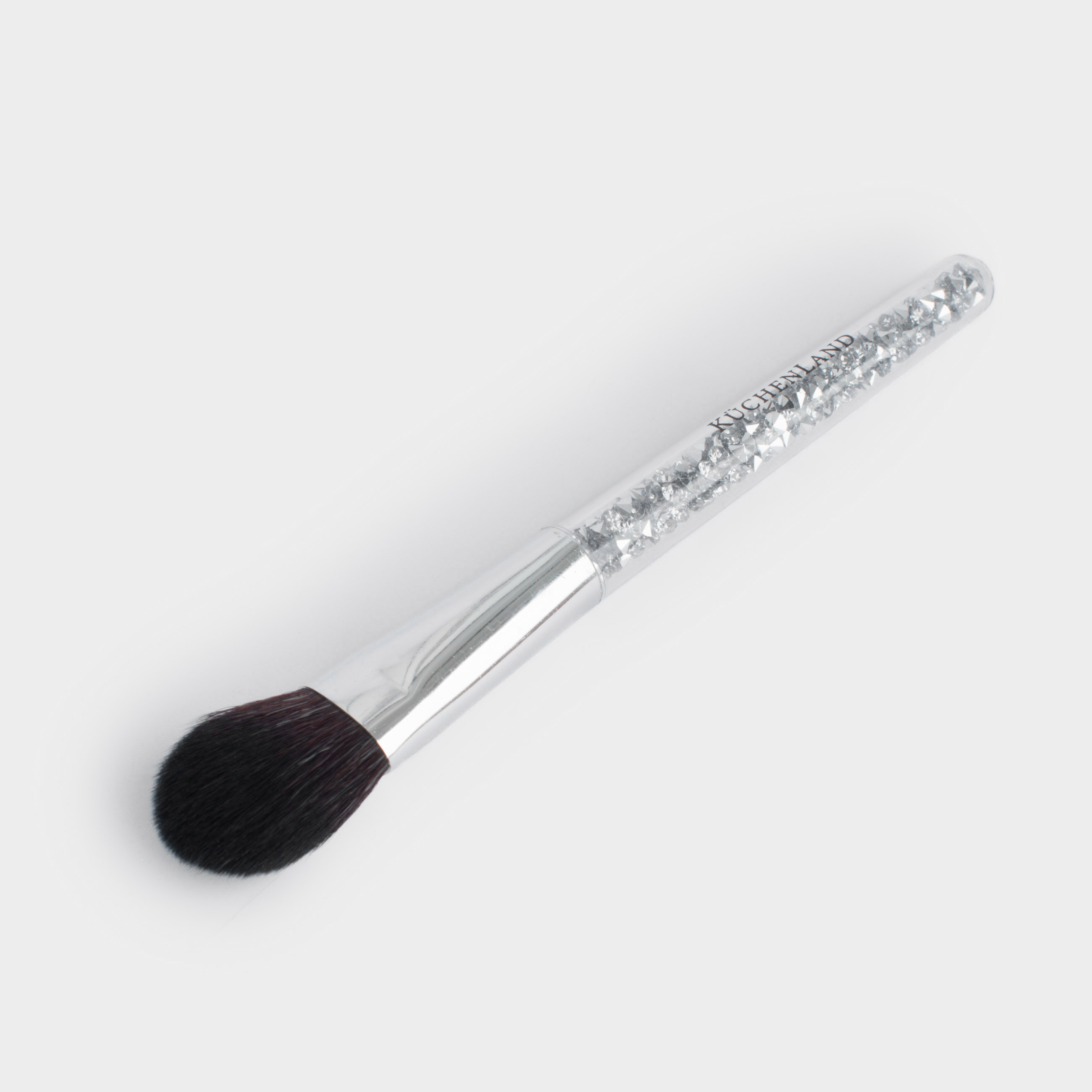 Foundation brush, 15 cm, artificial pile / plastic, Silver, Beauty makeup, image-3