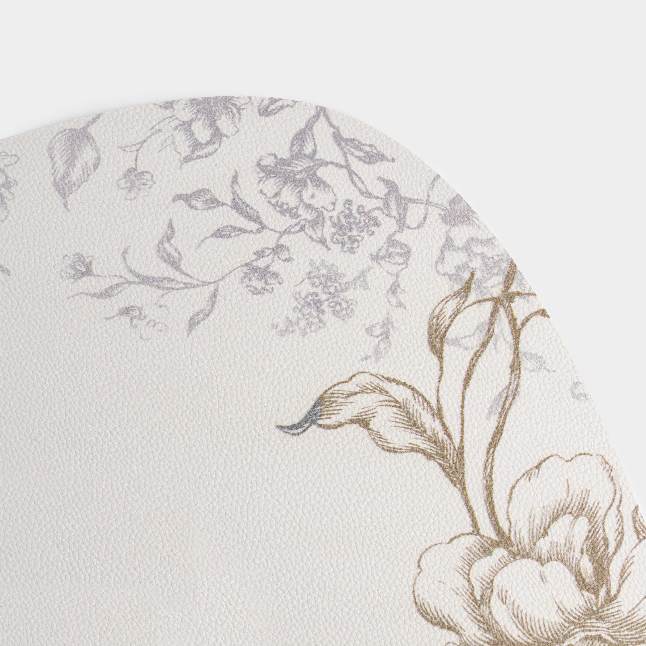 Placemat, 37x45 cm, PVC, curly, white, Graphic flowers, Rock print, image-2