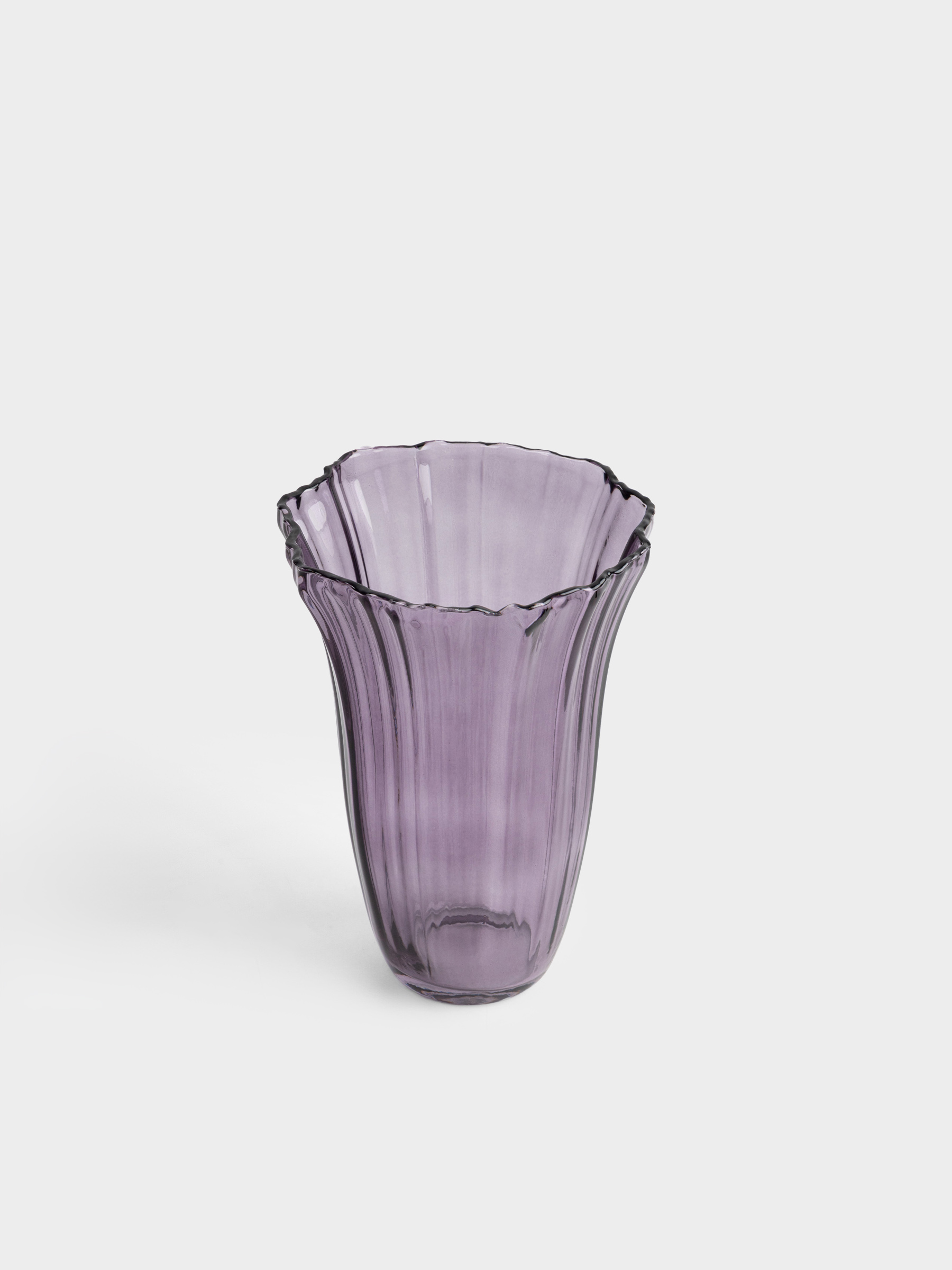 Flower vase, 25 cm, glass, purple, Ribedic, image-1