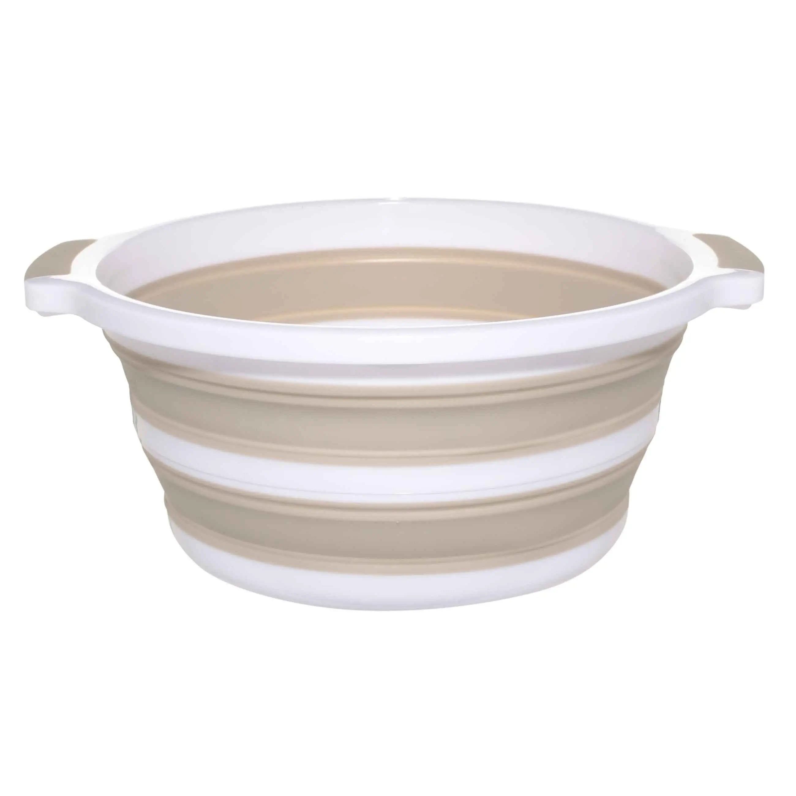 Foldable basin, 10 l, plastic / rubber, gray-beige, Foldaway, image-0
