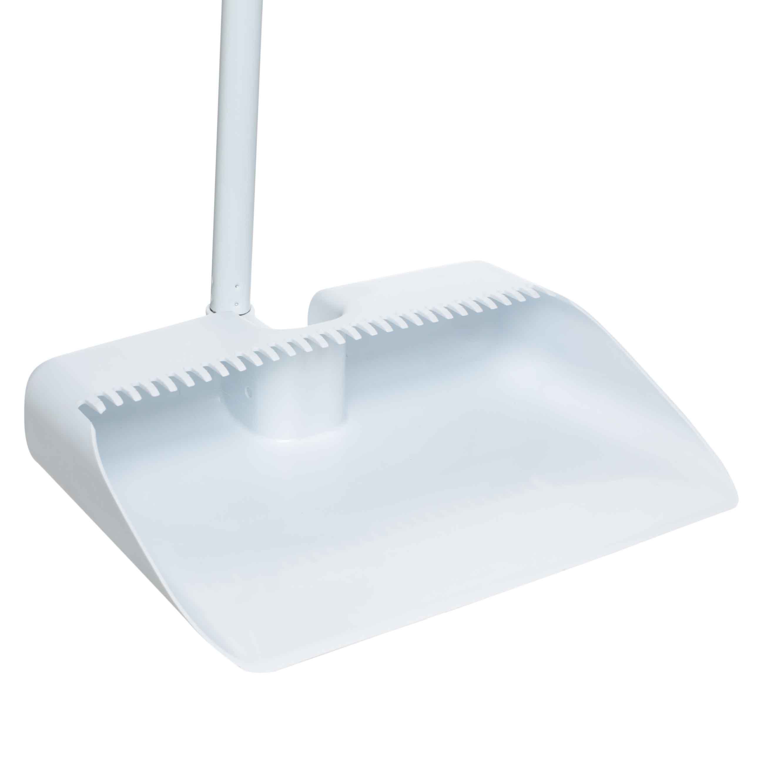 Garbage brush-scraper, with foldable dustpan, 93 cm, plastic / rubber / metal, White, Mop