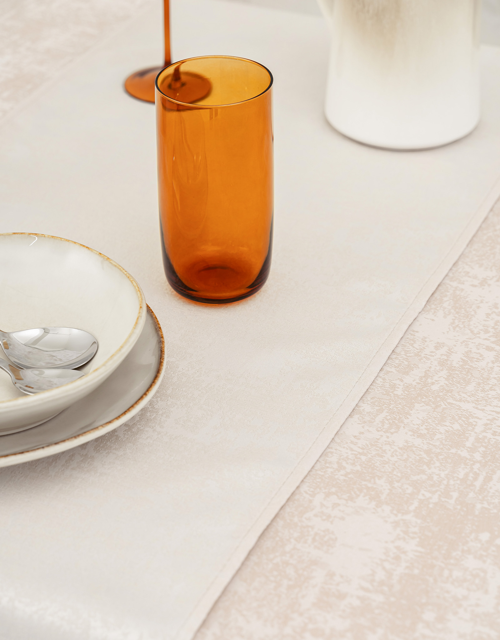 Table runner, 40x160 cm, polyester, beige, Jacquard