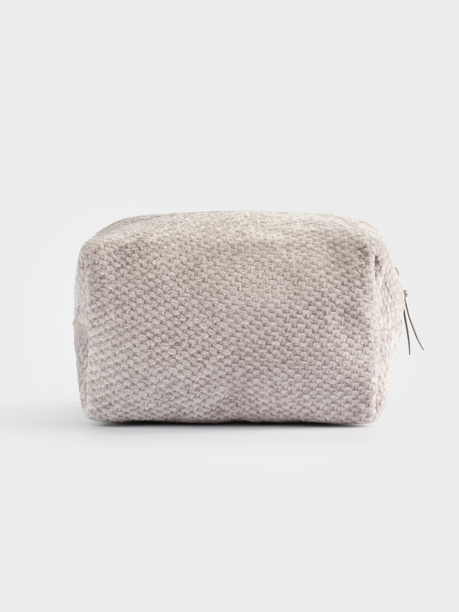 Cosmetic bag, 20x13 cm, chenille / lurex, beige, Chenill, image-4