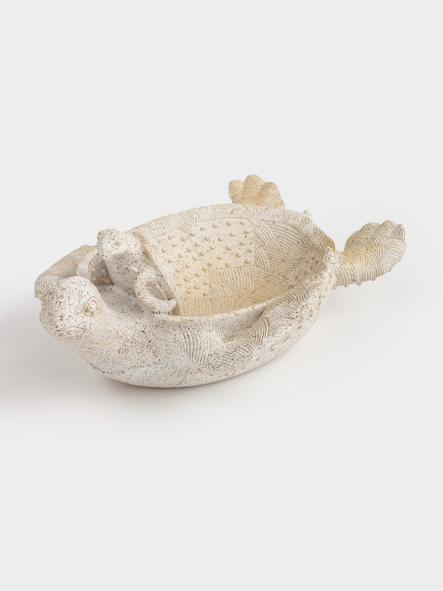 Decorative dish, 31x24x13 cm, polyresin, sand, Turtle with baby, Grand turtle, image-0