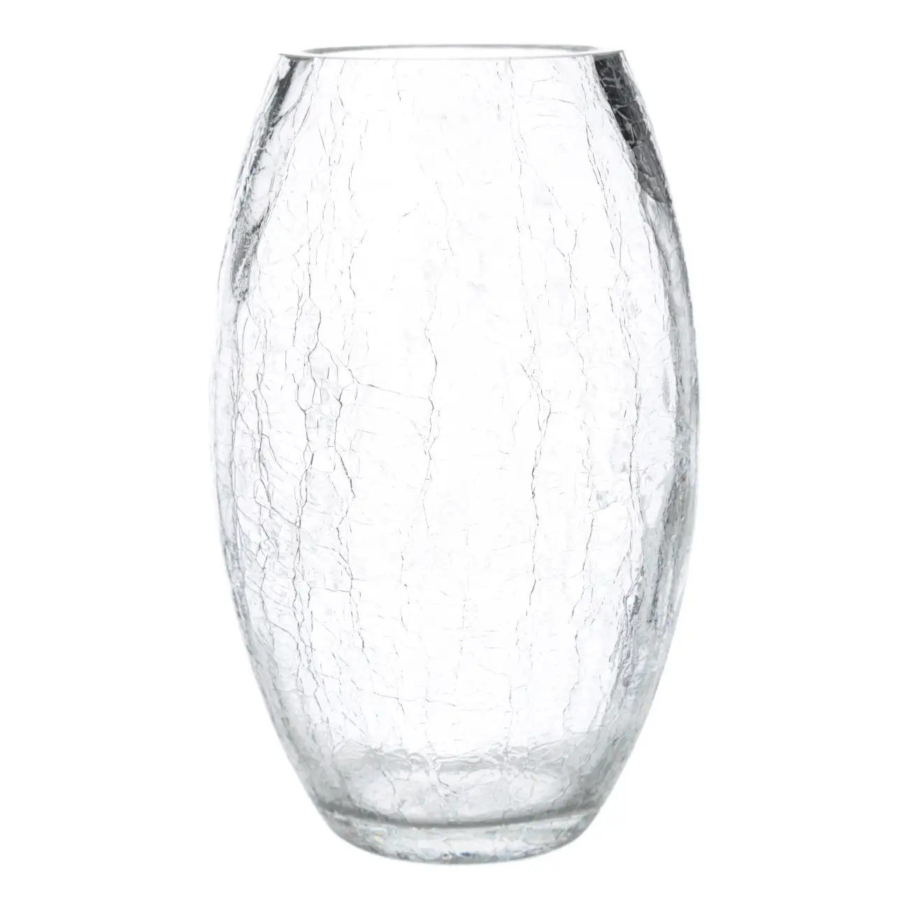 Flower vase, 24 cm, glass, Craquelure, Ice
