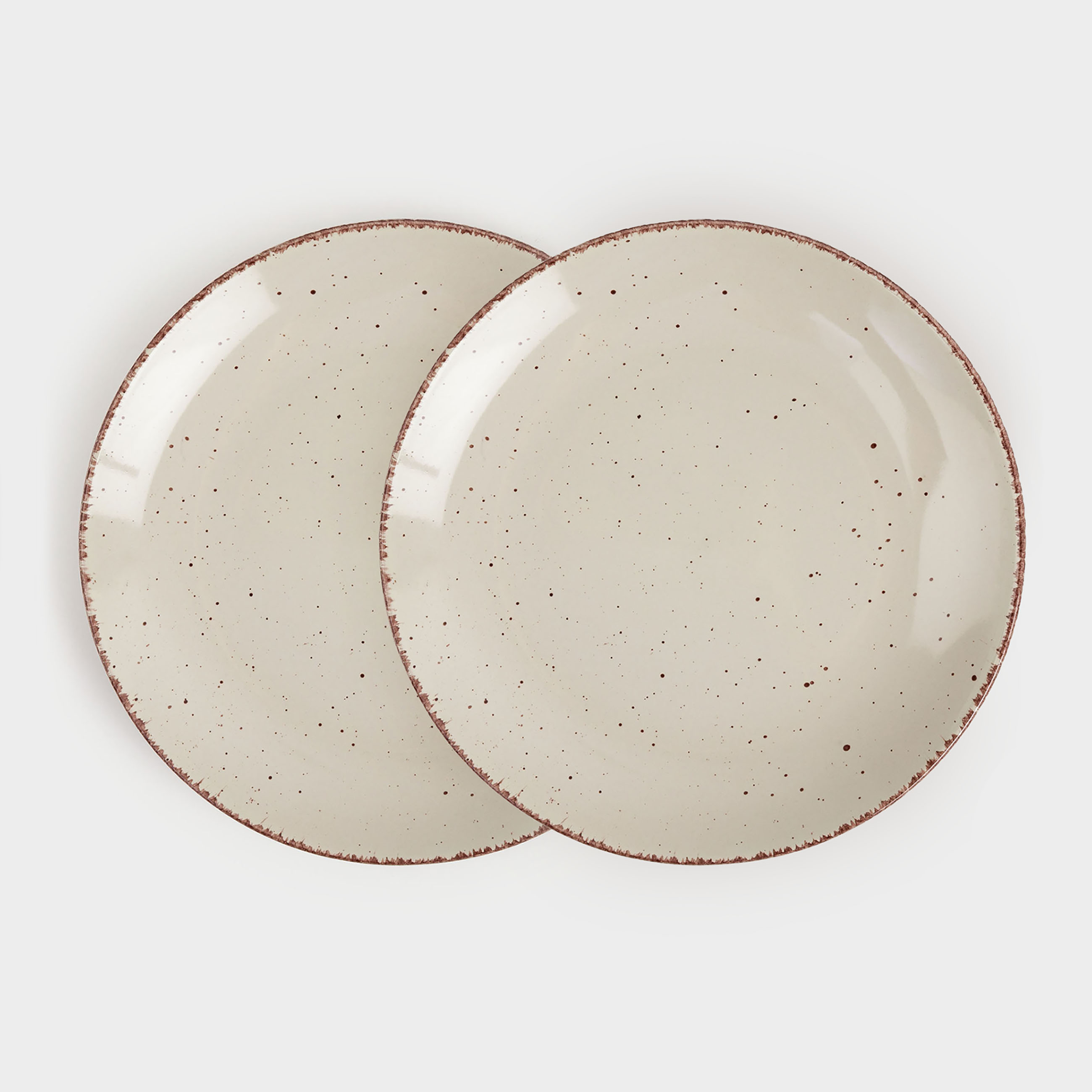 Dinner plate, 27 cm, 2 pieces, ceramic, beige, speckled, Speckled, image-0