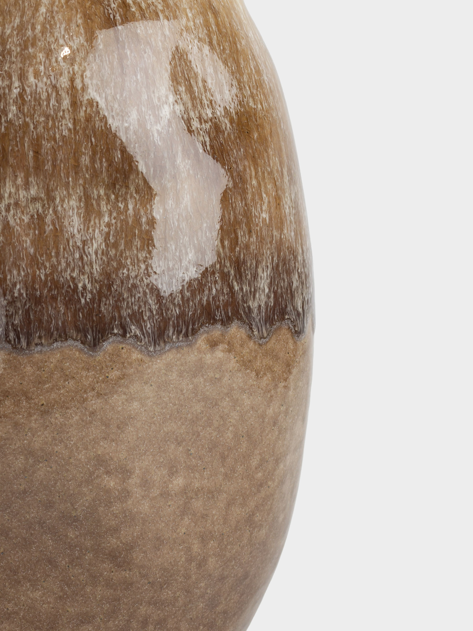 Flower vase, 30 cm, ceramic, brown, Uneven edge, Antic, image-2