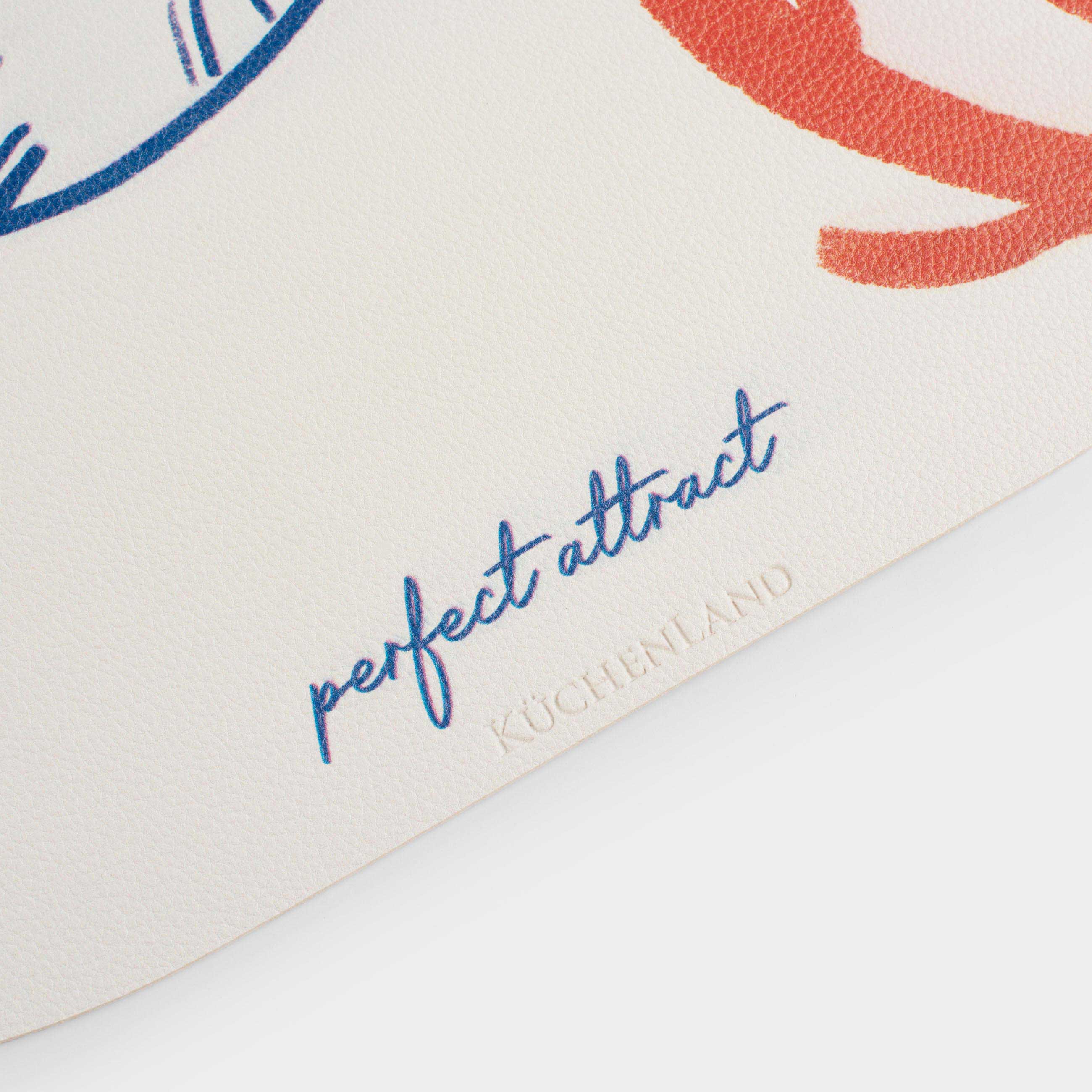 Placemat, 30x45 cm, PVC, oval, milky, Fish in coral, Rock print, image-2