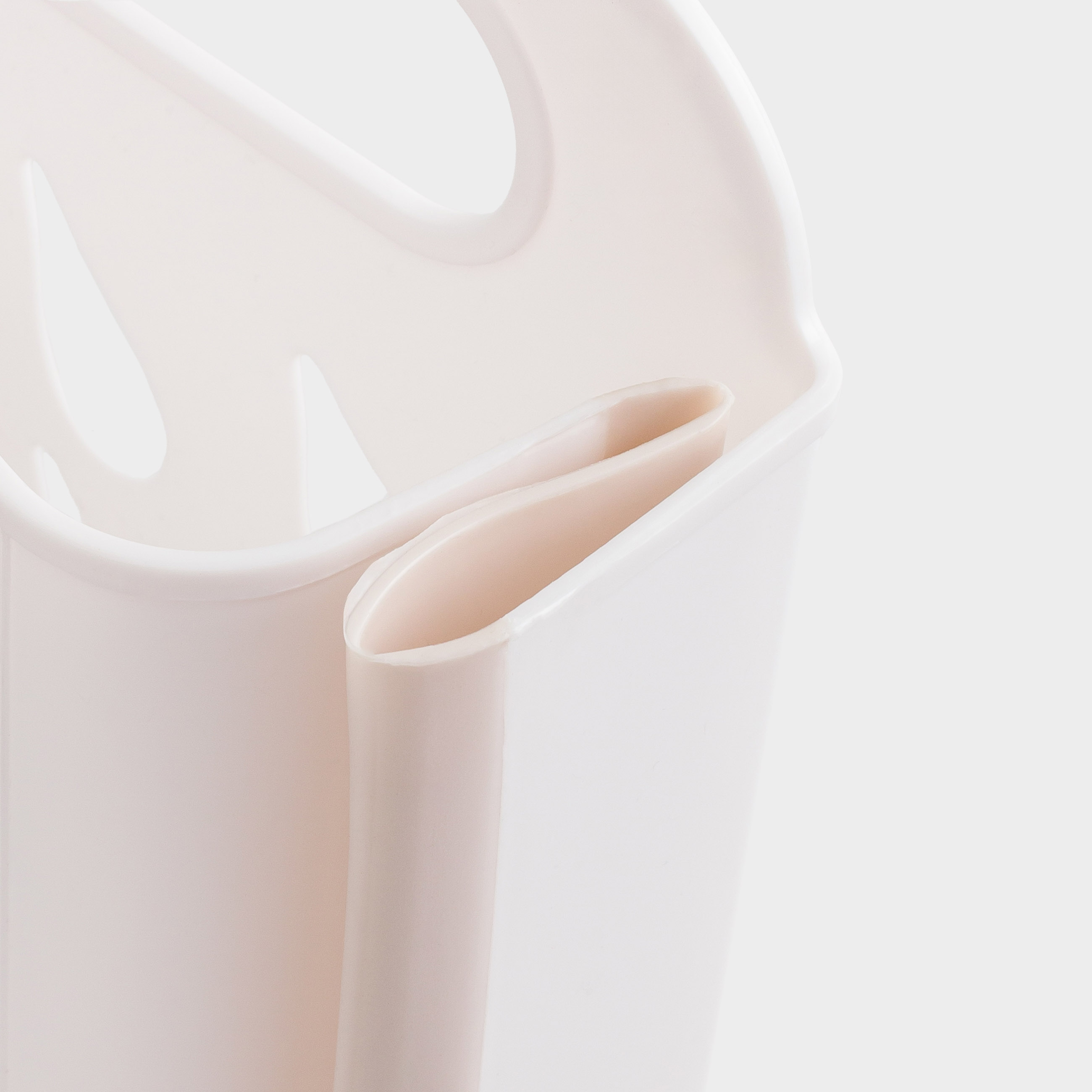 Laundry basket, 18x27x39 cm, folding, plastic / rubber, beige-pink, Foldaway