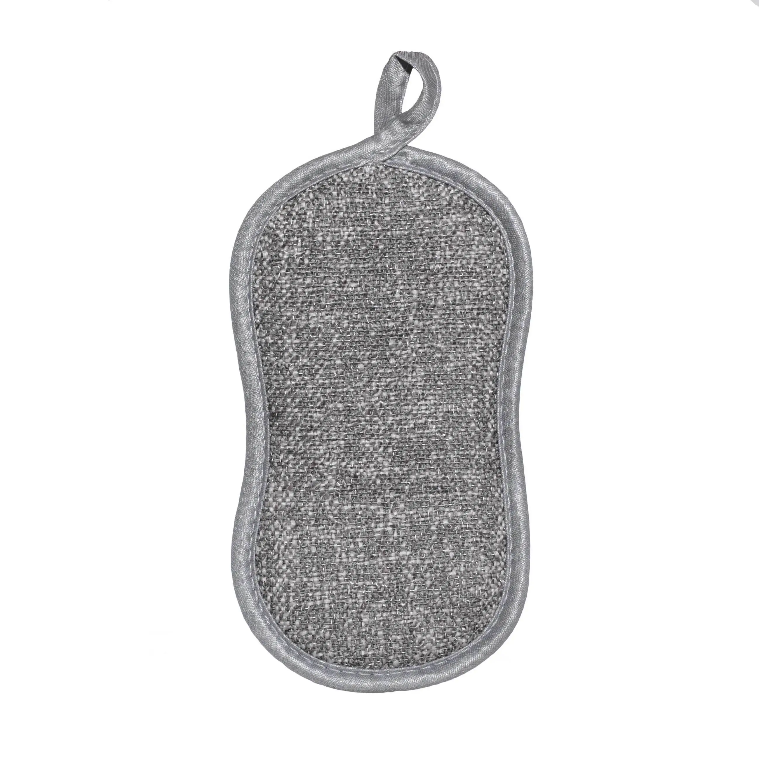Dish washing sponge, 19x10 cm, double-sided, microfiber, grey, Clean, image-0