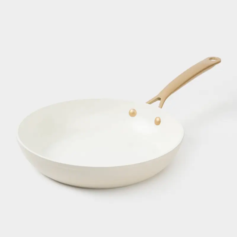Frying pan, 24 cm, coated, aluminum, milky, Piatto gold