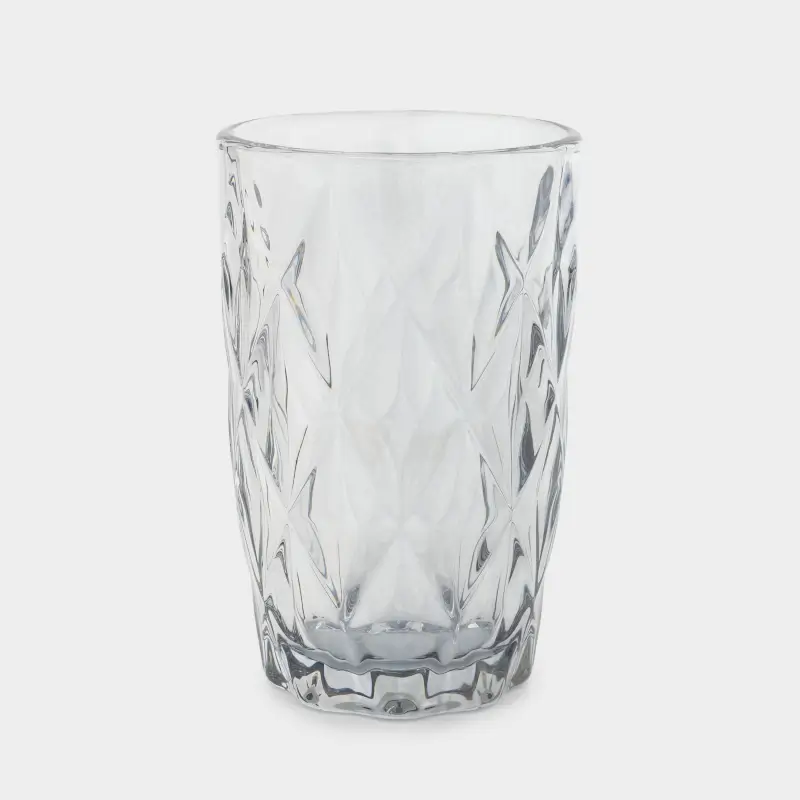 Glass, 12 cm, 340 ml, glass R, gray, Rhomb color ,image-0