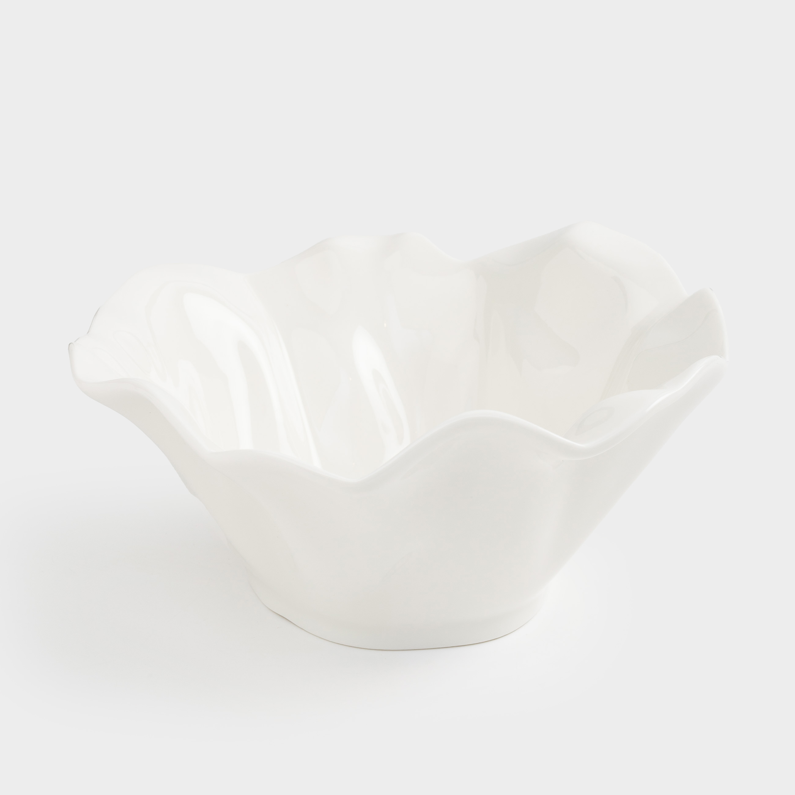 Salad bowl, 17x8 cm, 450 ml, porcelain N, milk, Crumpled effect, Crumple