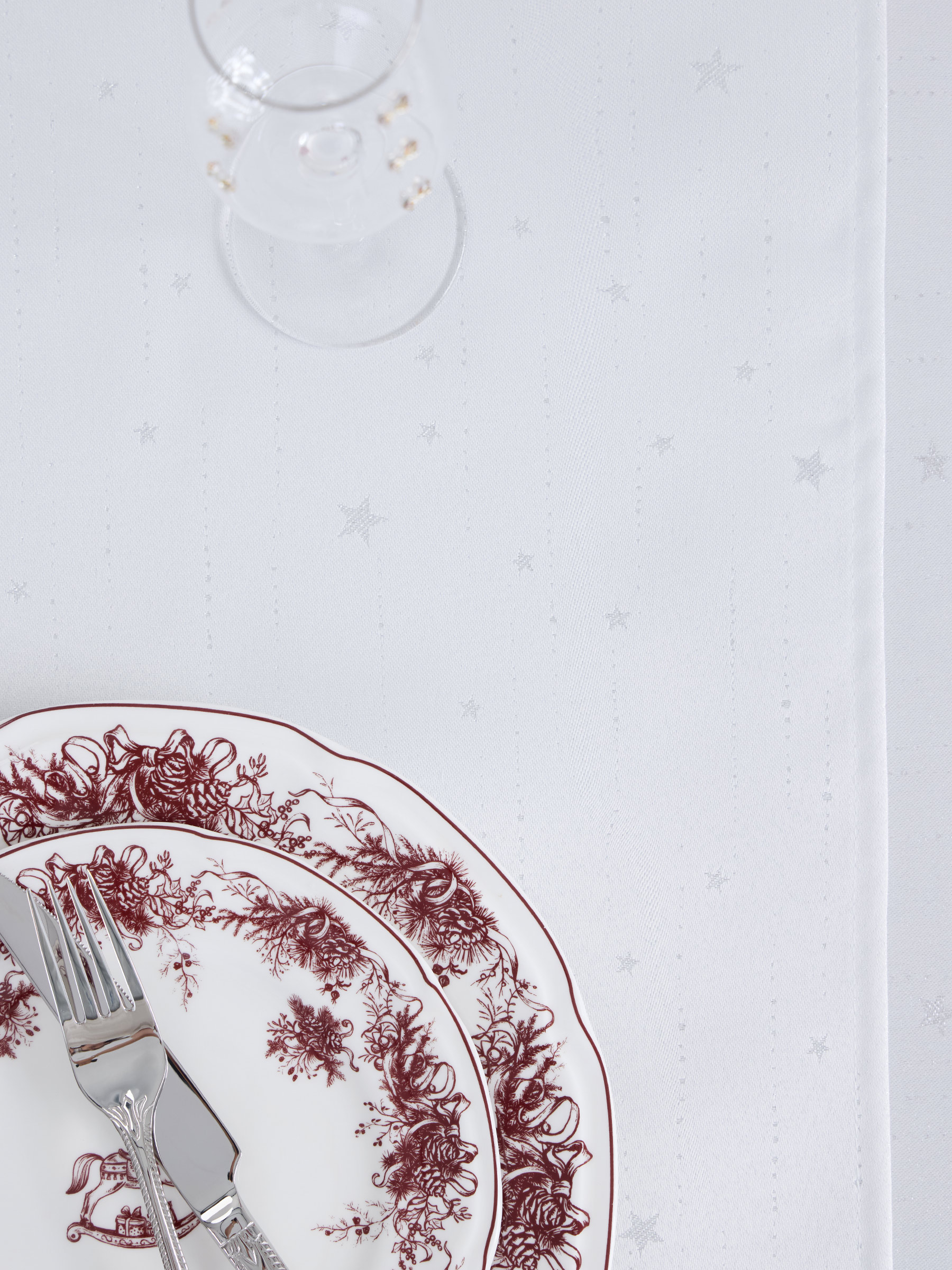Table runner, 40x160 cm, jacquard, polyester, light grey, Silver stars, Starlight, image-6