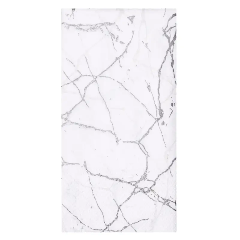 Paper napkins, 33x33 cm, 20 pcs, rectangular, white, Silver marble, Maniera, image-0