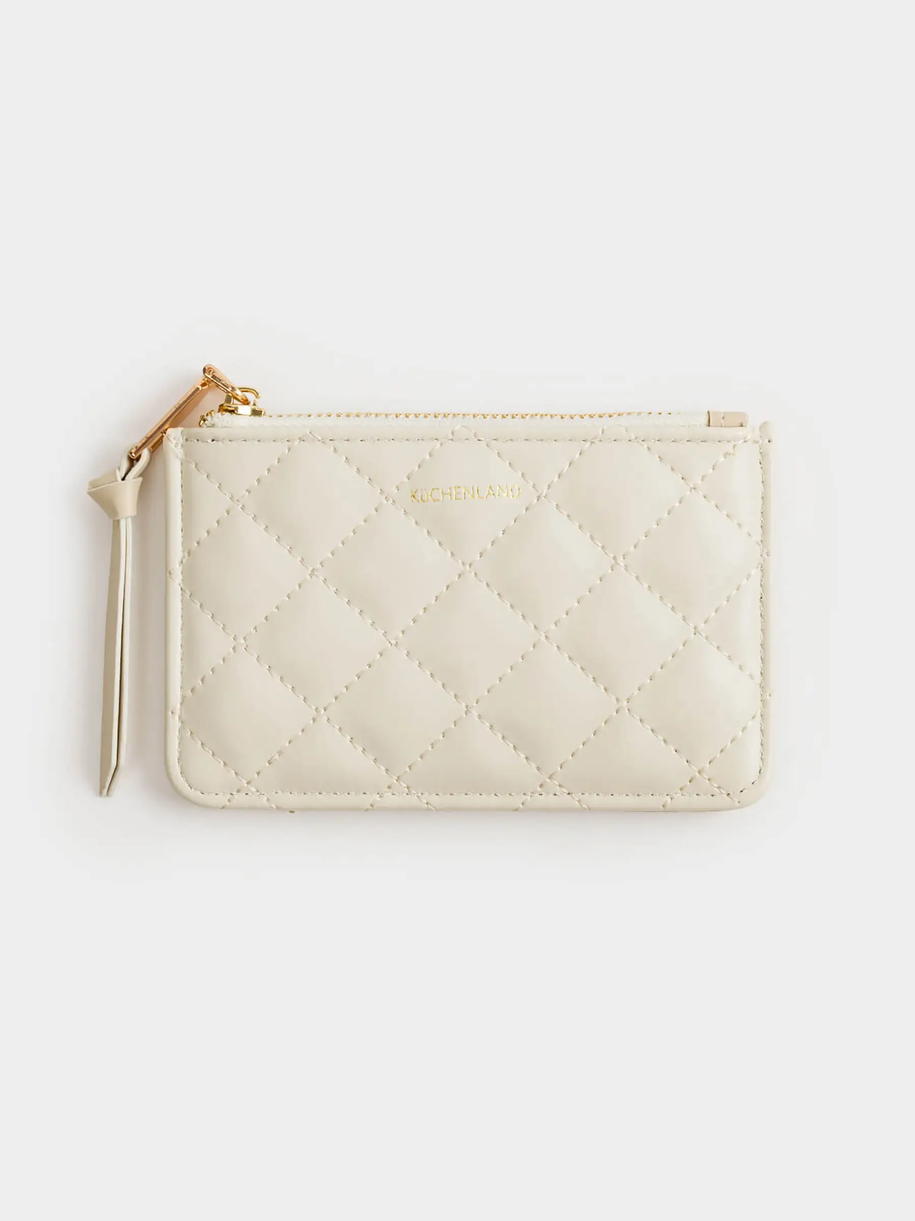 Women's wallet, 13x8 cm, with zipper, with card slots, polyurethane, milk, Quilted