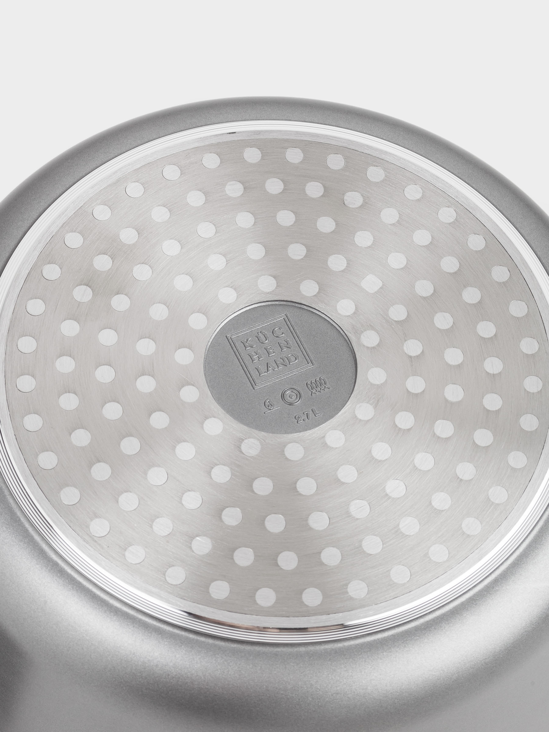 Pot, 20 cm, 2.7 l, with lid, coated, aluminum, grey-black, Mintali, image-4