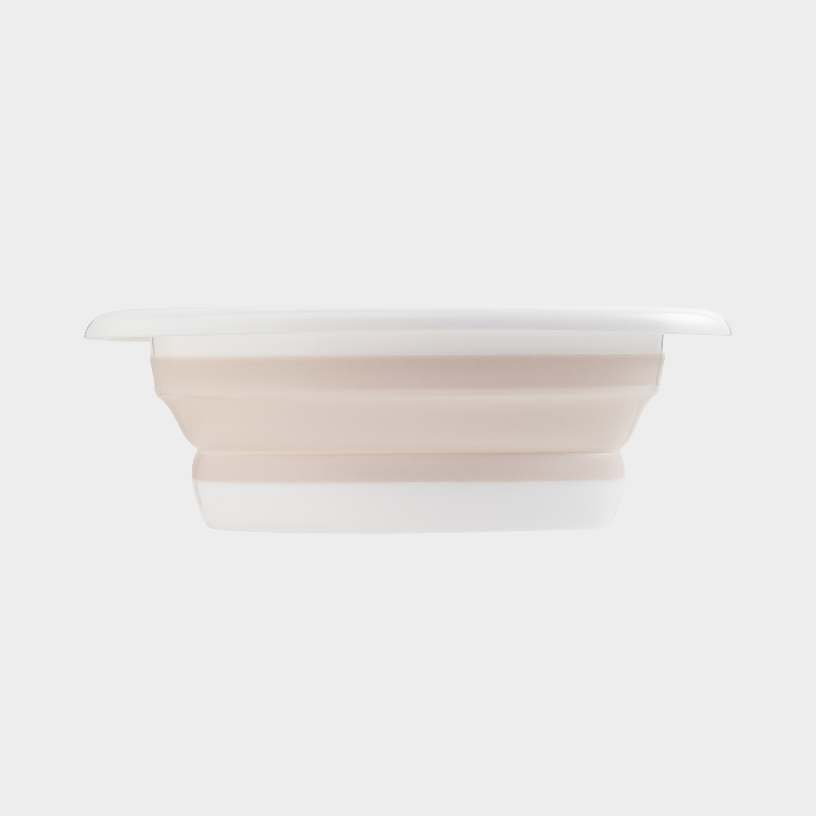 Folding basin, 5 l, ribbed bottom, plastic / rubber, beige-pink, Foldaway