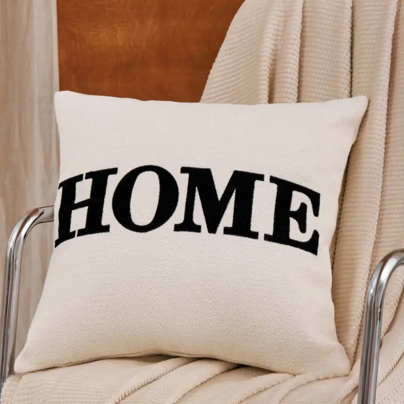 Decorative pillow, 45x45 cm, polyester, milky, Home deco