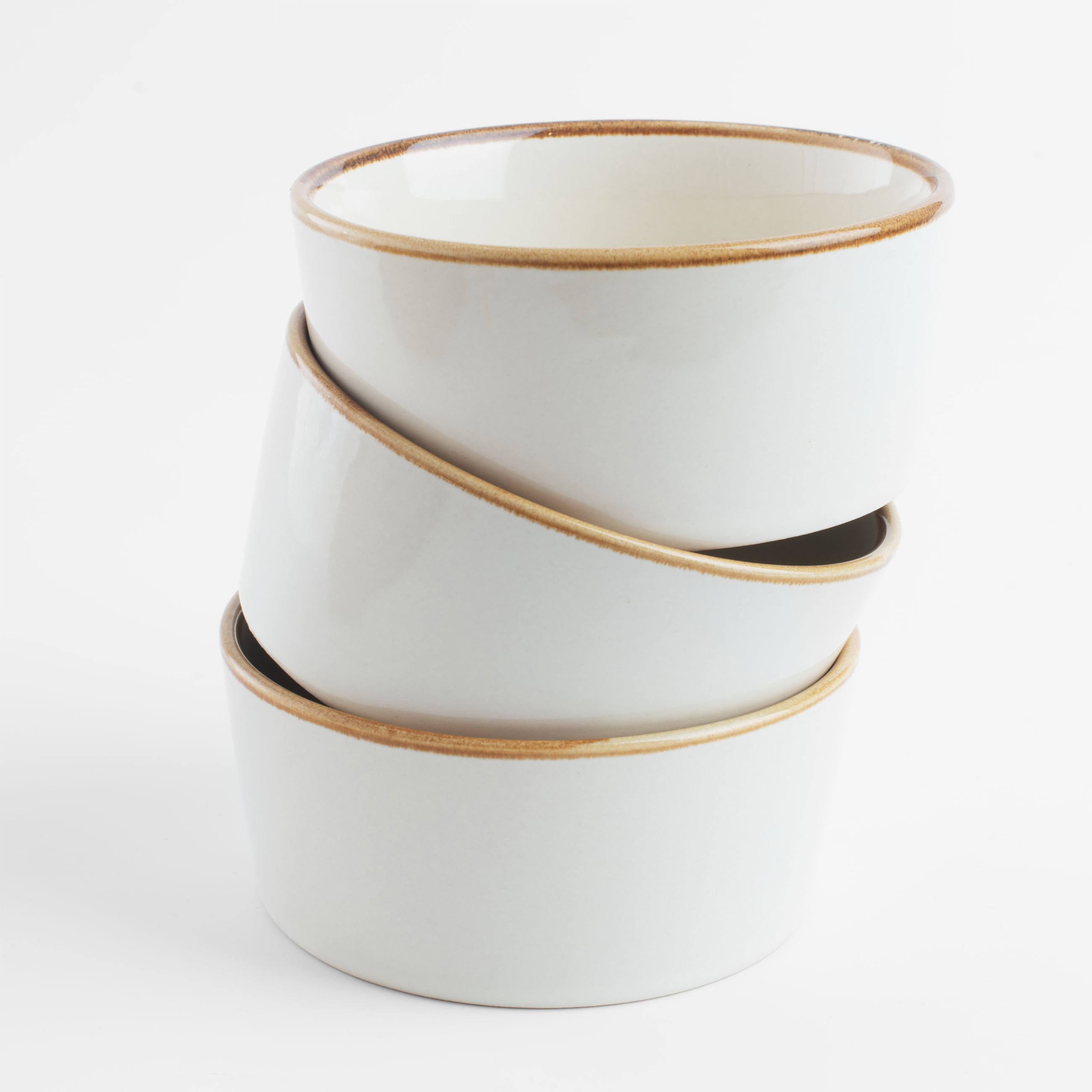 Snack set, 3 items, on a stand, with handle, ceramic / wood, milky, Noble tree 