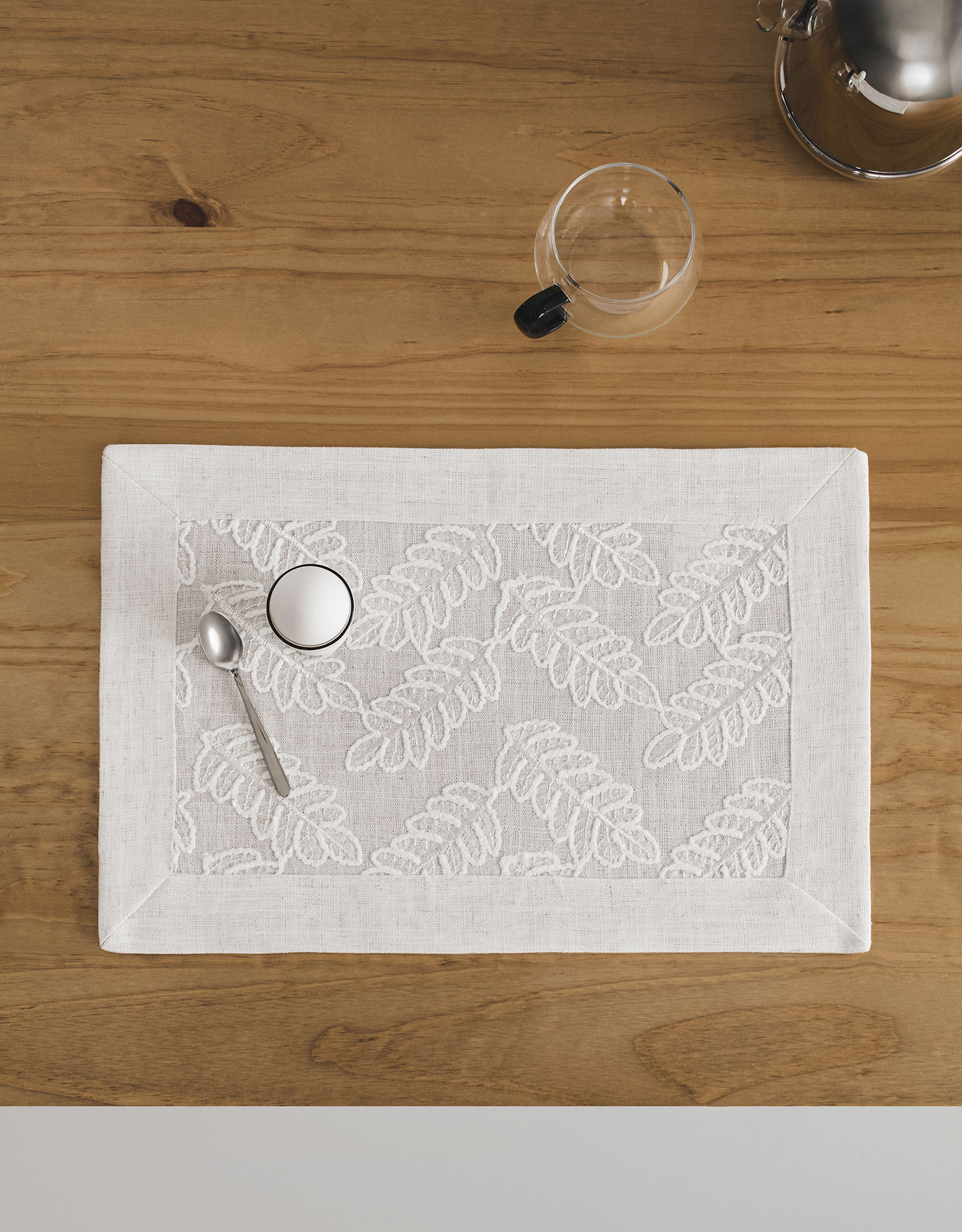 Placemat, 30x45 cm, polyester, rectangular, milky, Leaves, Fall foliage, image-4