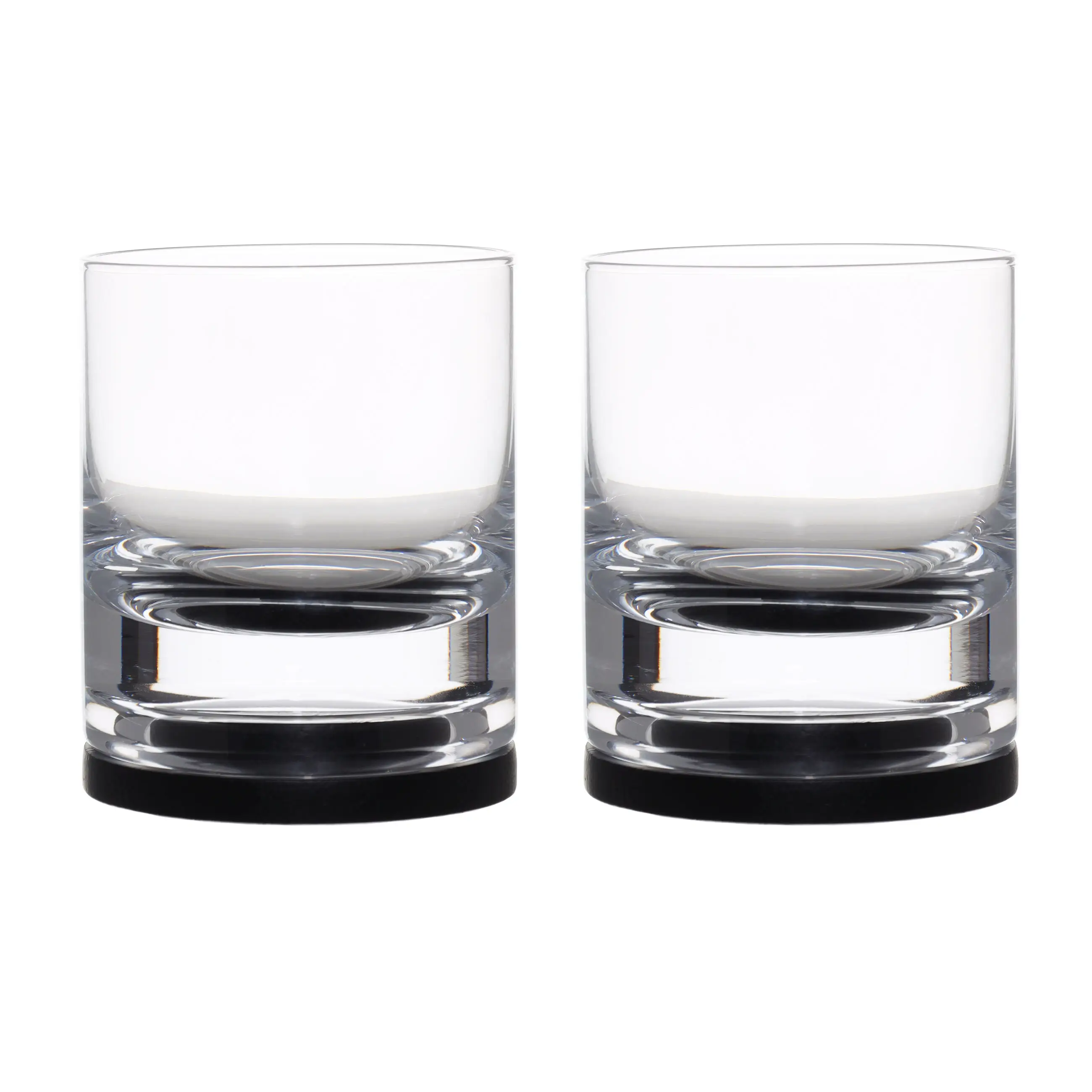 Drinking glass, 10 cm, 340 ml, 2 pcs, on a stand, glass / wood, Clear, image-0