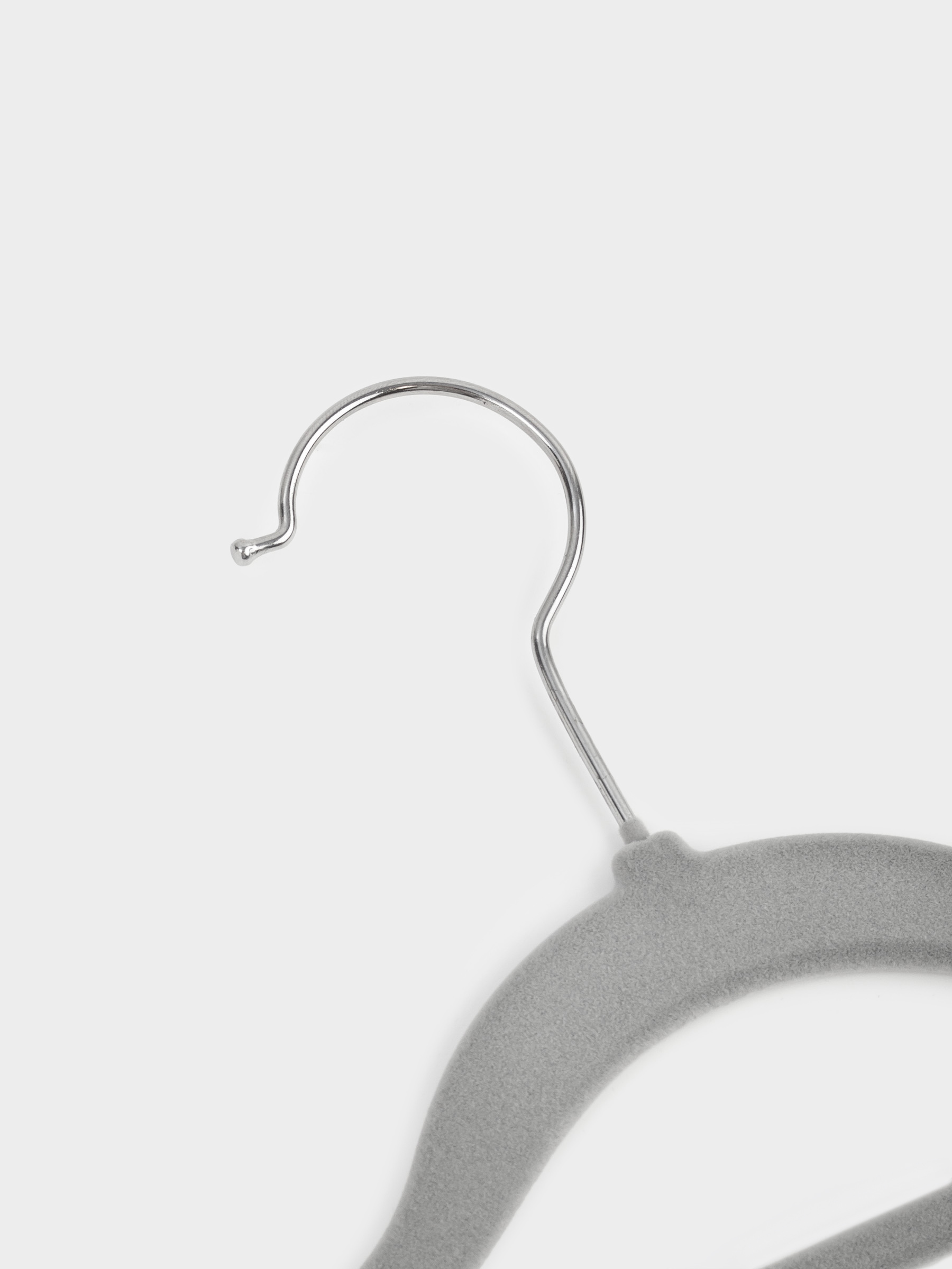 Hanger-hangers, 41 cm, 4 pcs, with a loop for ties/belts, flock, gray, Household