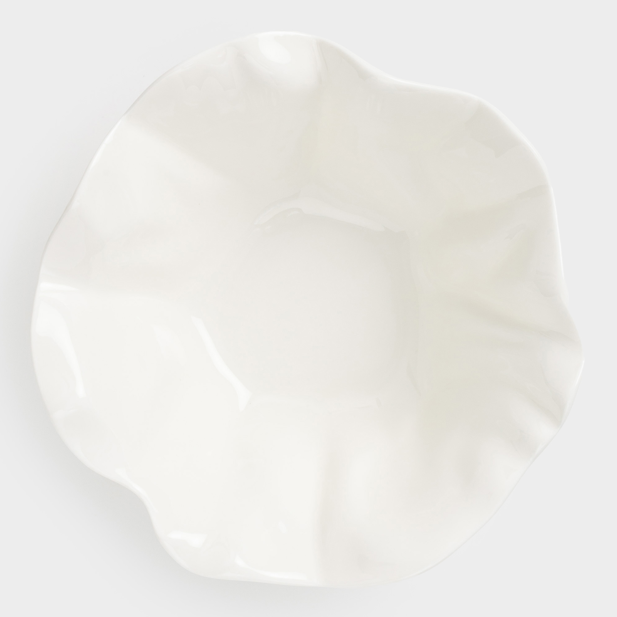 Salad bowl, 17x8 cm, 450 ml, porcelain N, milk, Crumpled effect, Crumple
