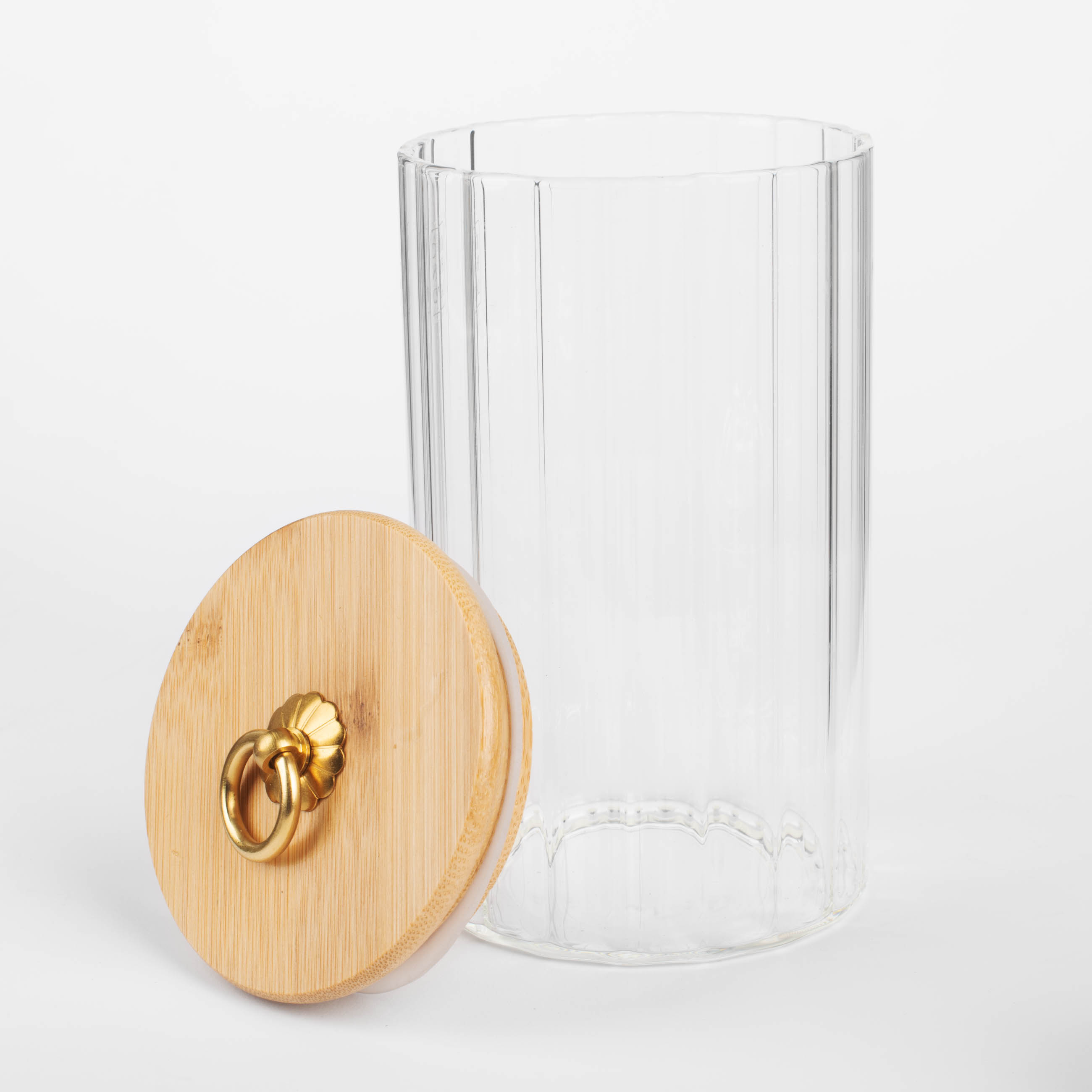 Can for bulk products, 800 ml, glass B / bamboo, Camellia, image-2