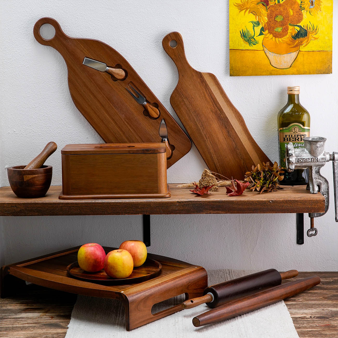 Bread box, 30x20x13 cm, wood, rectangular, Noble tree