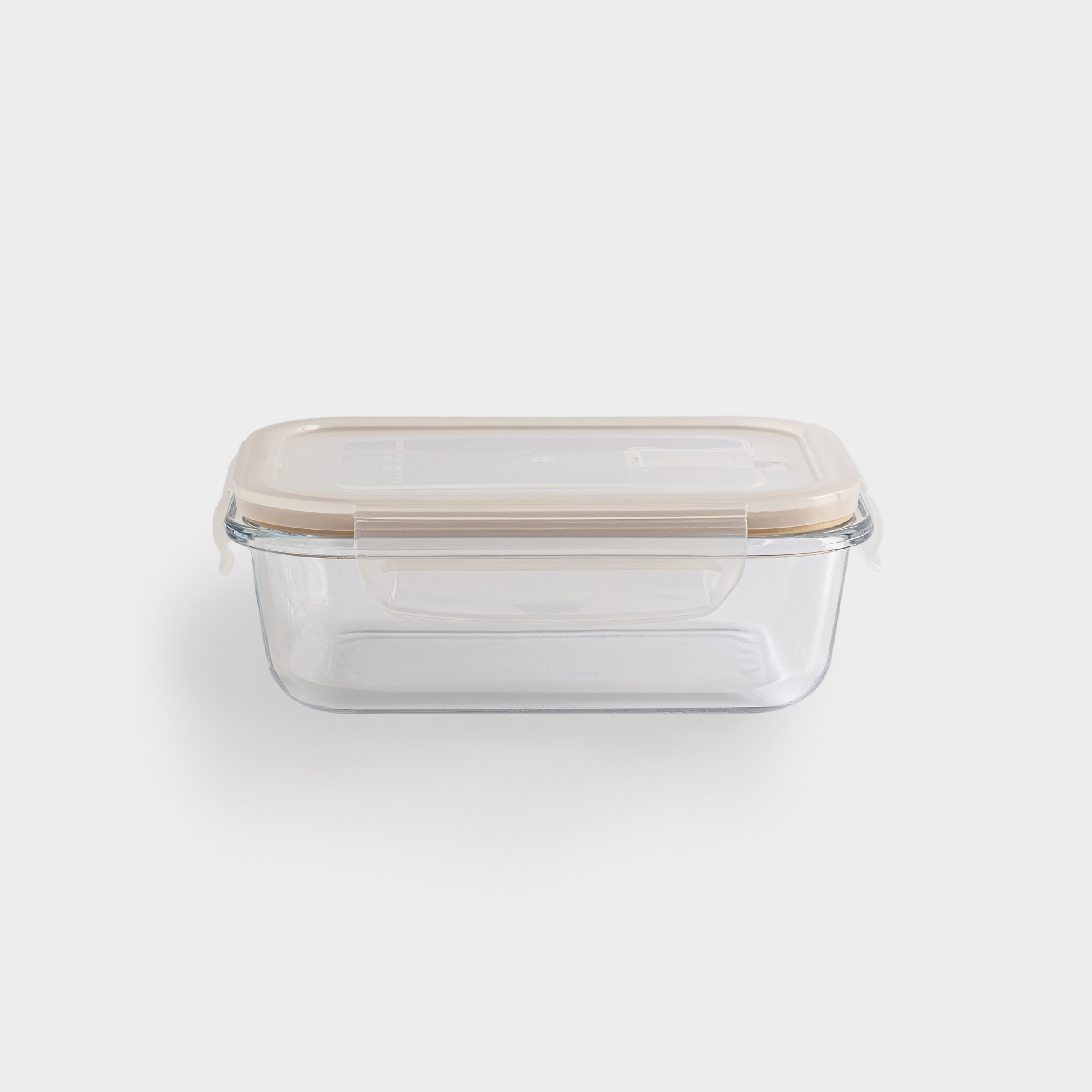 Container, 1 L, with clips, with valve, glass T / plastic, rectangular, Soft kitchen, image-0