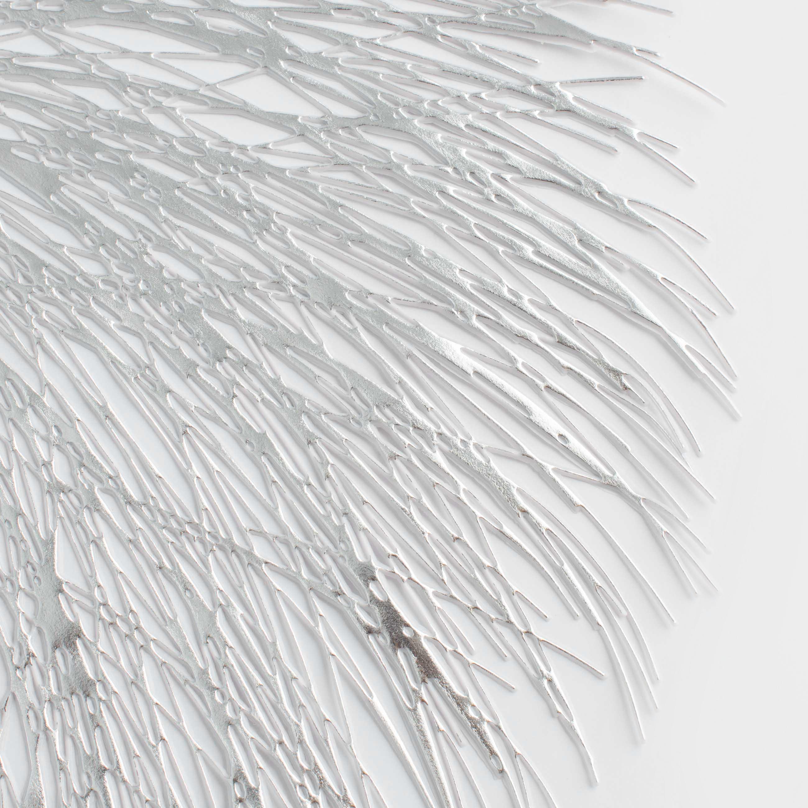 Placemats, 38 cm, PVC, round, silver, Azhur Grid, image-1