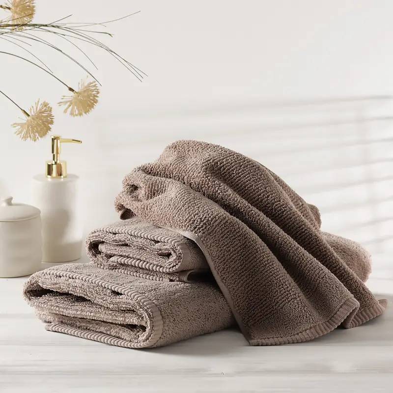 Towel, 70x140 cm, cotton, brown, Terry cotton ,image-0