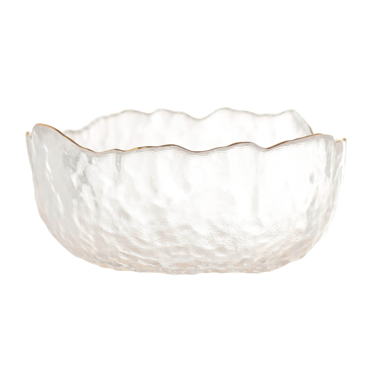 Salad bowl, 17x7 cm, 850 ml, glass, with golden edging, Nautilus gold