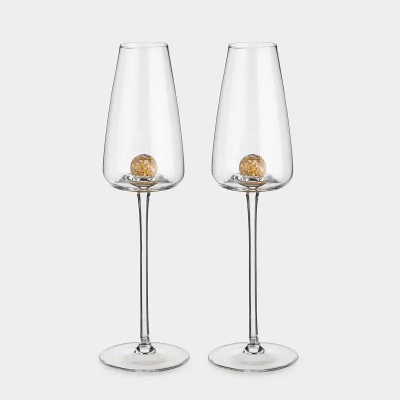 Drinking glass, 270 ml, 2 pcs, Crystal glass, Amber ball, Sorento ,image-0