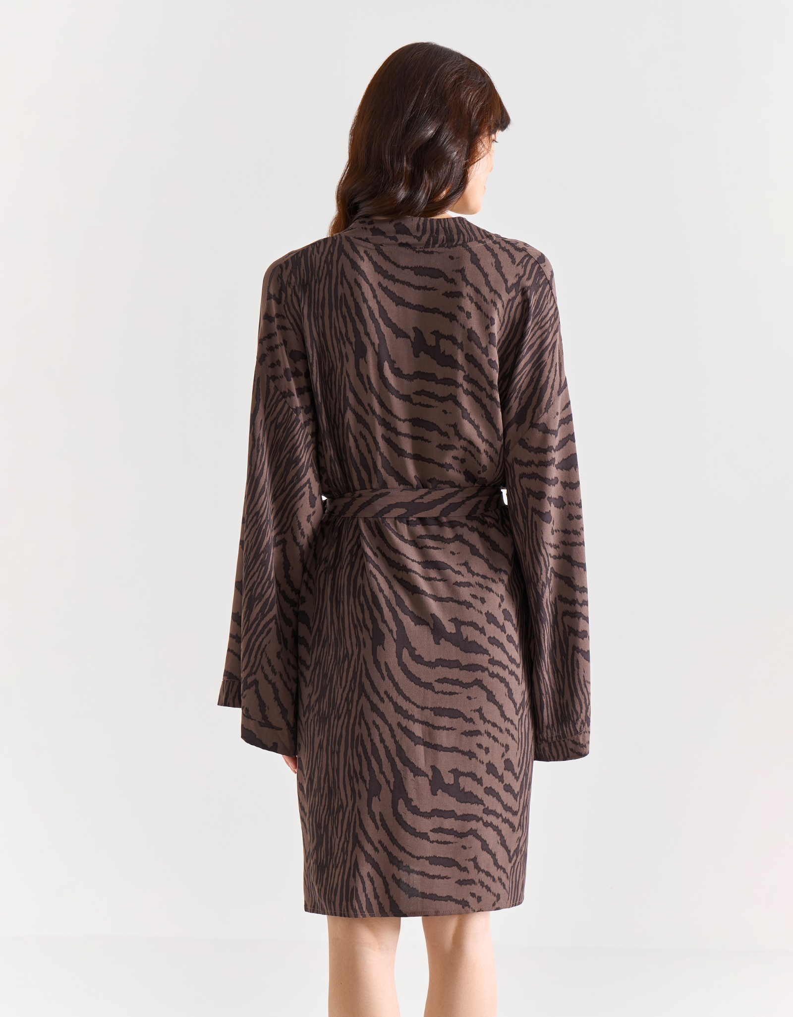 Women's kimono, homewear, size L, viscose, black and white, Zefina, image-7
