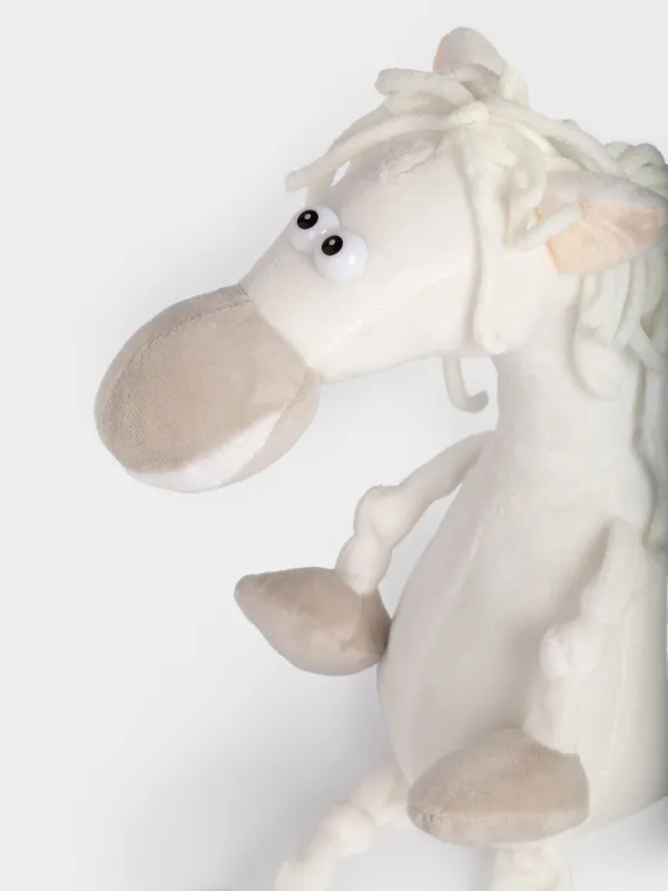 Toy, 45 cm, soft, polyester, white, Horse, Horse toy, image-6