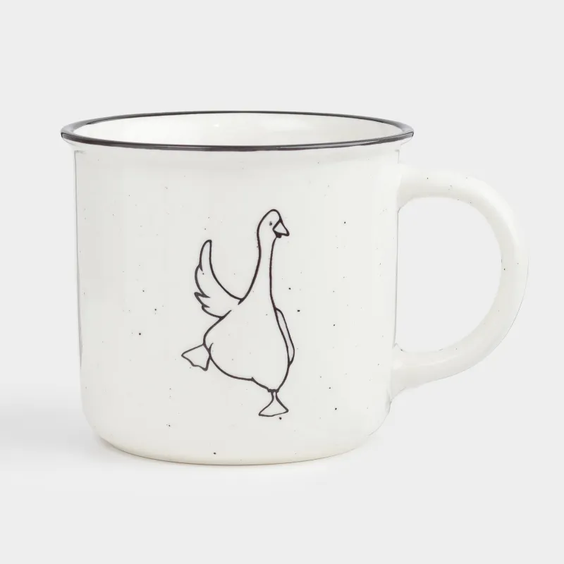 Mug, 360 ml, porcelain N, milky, speckled, Goose, Goose