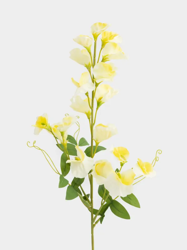 Decorative branch, 70 cm, plastic / polyester, Yellow Lisianthus, Flower garden, image-1
