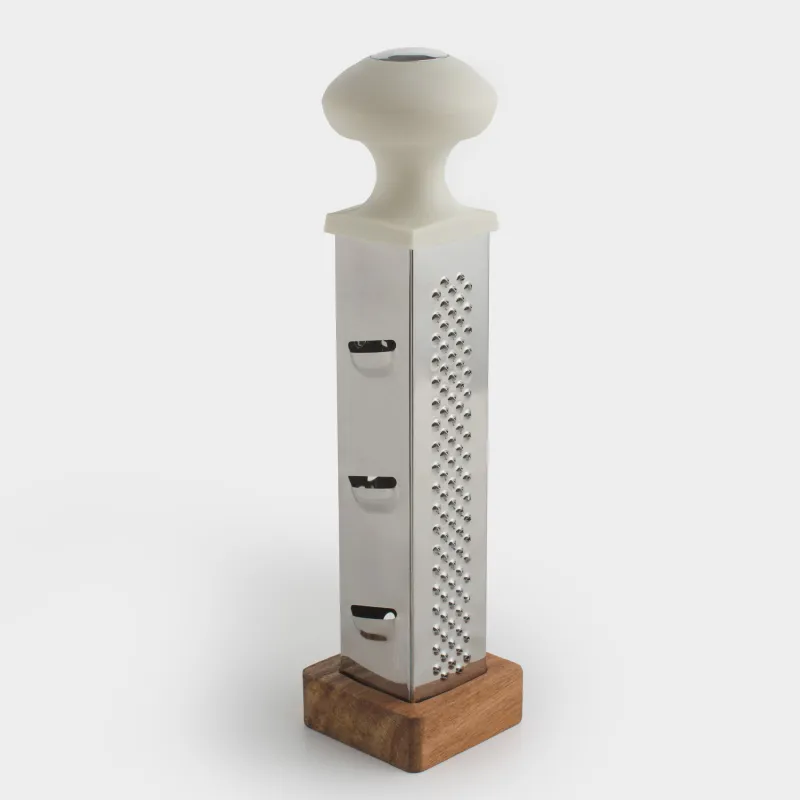 Grater, 23 cm, on a stand, four-sided, steel / plastic / wood, Galori