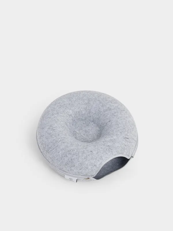 Bed-house for cats, 50x50x20 cm, felt, round, gray, Favorite pet, image-1