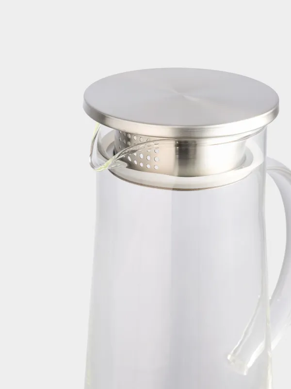 Jug, 1,5 l, with filter cap, glass B / steel, Pyramid, image-3