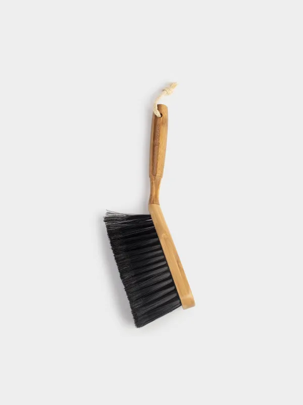 Garbage brush, with dustpan, 33 cm, plastic / bamboo / steel, black, Black clean, image-2