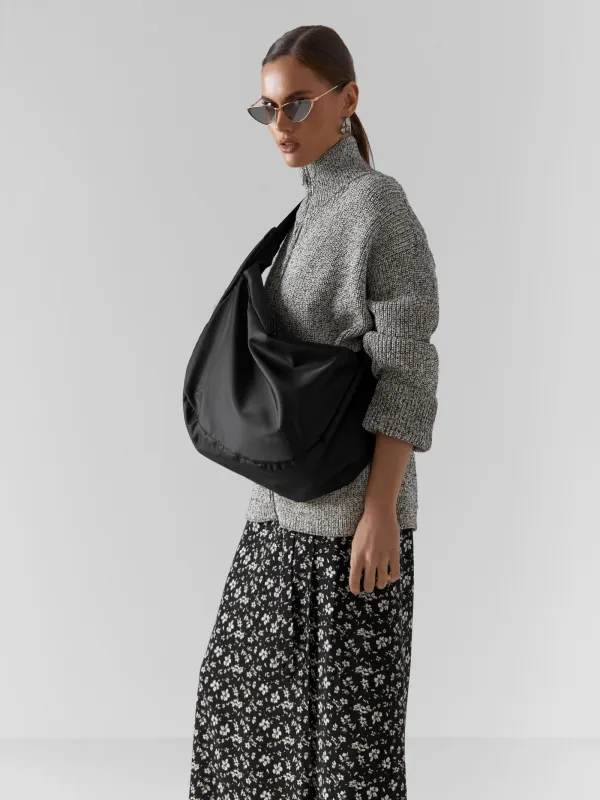 Bag, 24x40 cm, with adjustable strap, polyester, Black, Basic, image-6