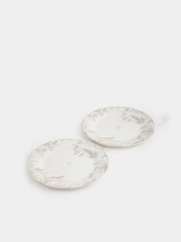 Dinner plate, 27 cm, 2 pcs, porcelain P, white and beige, Jungle, Tropical, image-2